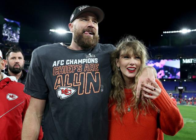 Travis Kelce has been dating Taylor Swift since last year - and the successful Kansas City Chiefs tight end is not afraid to show his love for the pop sensation in public