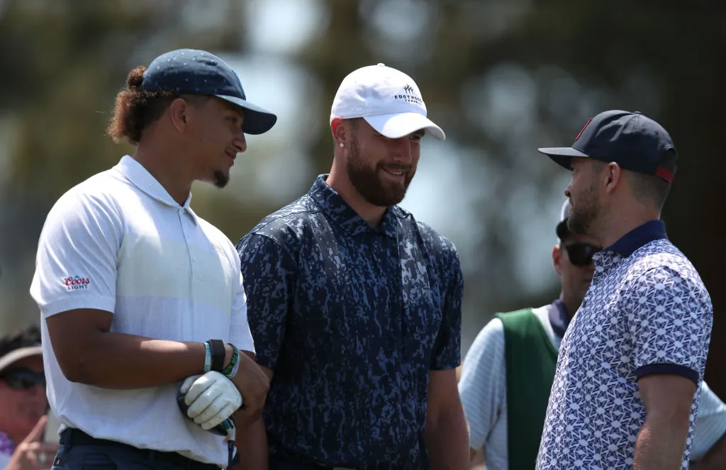 Patrick Mahomes, Travis Kelce win celebrity golf match against Steph Curry, Klay Thompson; Mahomes was also on brand, too, using the event as another example of the value of teamwork.