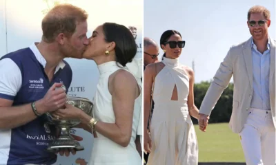 Duchess Meghan Gives Prince Harry a Sweet Kiss While Presenting Him with a Polo Trophy; Prince Harry and Meghan Markle’s kiss at a charity polo match in Miami on Friday was a genuine public display of affection