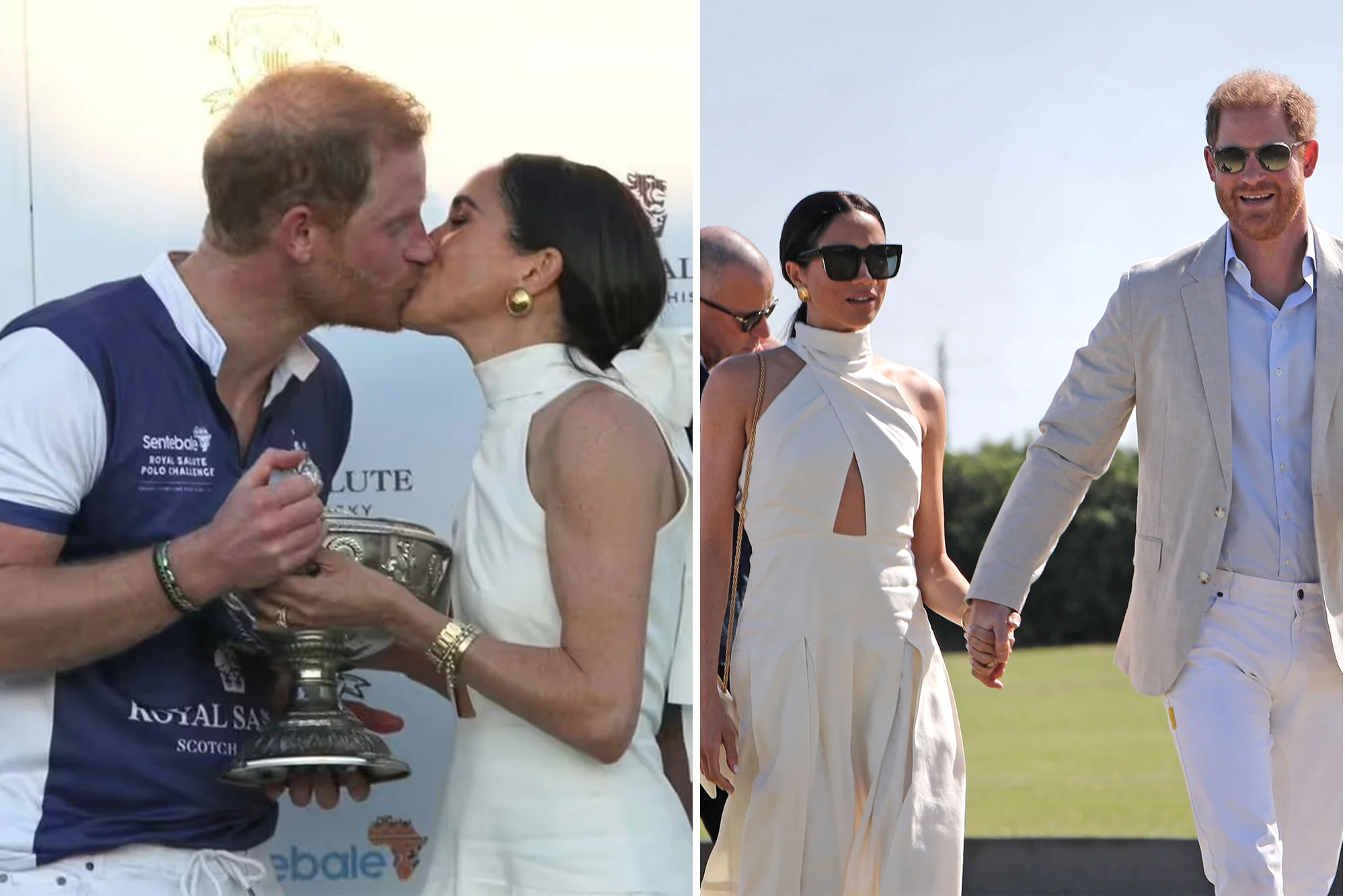 Duchess Meghan Gives Prince Harry a Sweet Kiss While Presenting Him with a Polo Trophy; Prince Harry and Meghan Markle’s kiss at a charity polo match in Miami on Friday was a genuine public display of affection