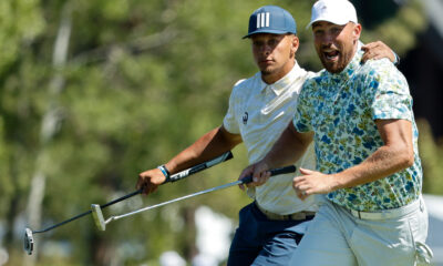 Patrick Mahomes, Travis Kelce win celebrity golf match against Steph Curry, Klay Thompson; Mahomes was also on brand, too, using the event as another example of the value of teamwork.