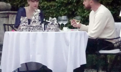 Taylor Swift and Travis Kelce only have eyes for each other as they enjoy a romantic dinner for two on lone table in gigantic grounds of their €20k-a-night villa in Lake Como