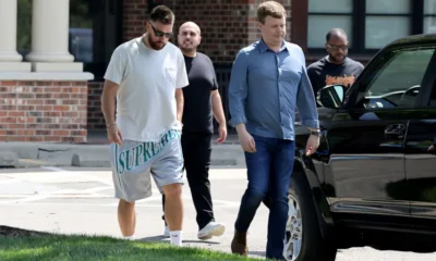 EX-TRAV-AGANZA Travis Kelce returns from Taylor Swift tour as he enjoys eating at favorite restaurant ahead of Kelce Jam music festival: Kelce has a star-studded roster of performers set to play at his festival