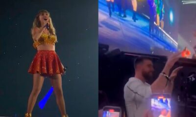 Swift shocked the crowd when she sang a mash-up of “Treacherous” and “The Alchemy,” which is rumored to be about Kelce. During the performance, Kelce lifted his hands to form a heart above his head.