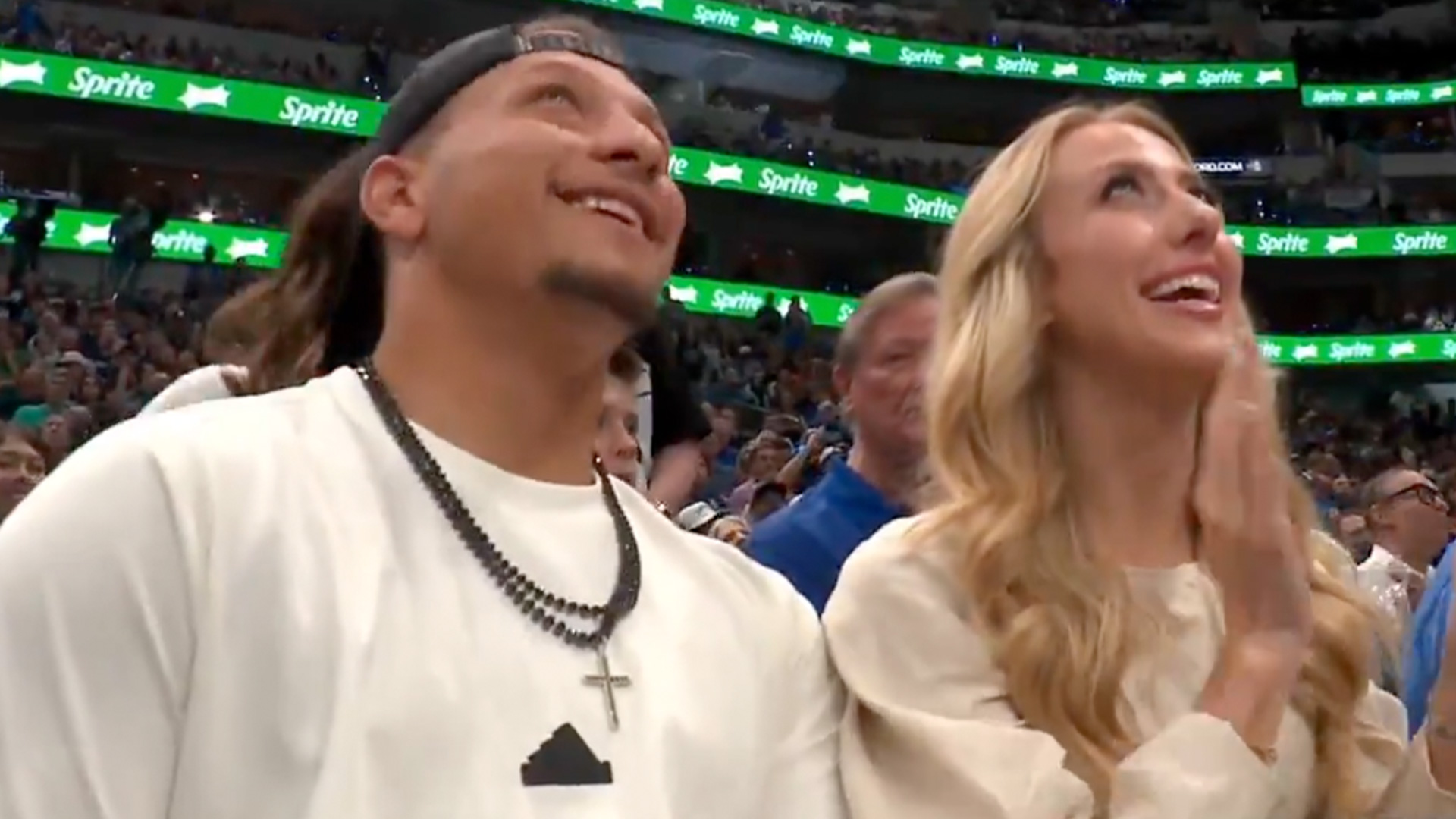 Patrick and Brittany Mahomes are the new lucky charm for the Dallas Mavericks: The Mahomes family don't have a team in Kansas City to root for.