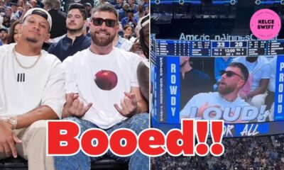 WATCH: Travis Kelce furious for being booed at Mavs-Timberwolves game with Chiefs teammate Patrick Mahomes