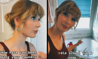 Tennessee nurse shocks and confuses TikTok users with her VERY uncanny resemblance to Taylor Swift - and even has some viewers convinced the pop star does her laundry in the bathtub