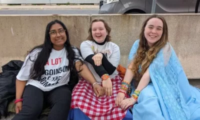 Taylor Swift fans wrap themselves in blankets as hundreds queue for hours in Liverpool to see the pop icon - after her army caused an 'earthquake' at her last Edinburgh gig