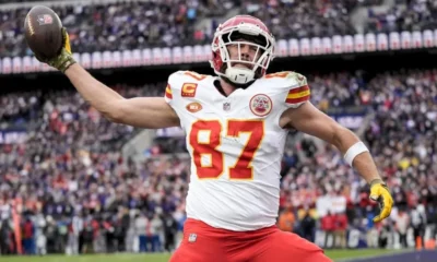 Travis Kelce pays homage to Taylor Swift in video showing his touchdown celebration for 2024 season: At least, that's what fans think the Kansas City Chiefs tight end is doing.