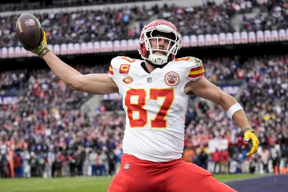 Travis Kelce pays homage to Taylor Swift in video showing his touchdown celebration for 2024 season: At least, that's what fans think the Kansas City Chiefs tight end is doing.