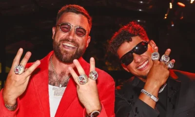 Patrick Mahomes and Travis Kelce flaunt new Super Bowl rings as Chiefs put an end to Championship celebrations