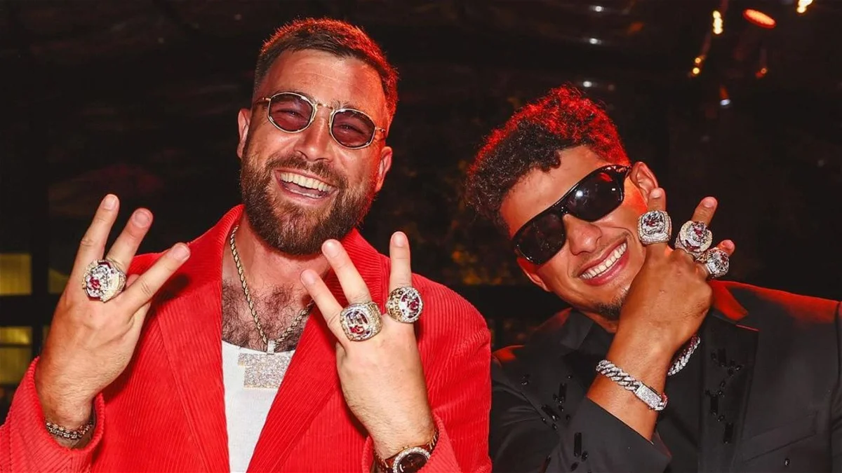 Patrick Mahomes and Travis Kelce flaunt new Super Bowl rings as Chiefs put an end to Championship celebrations