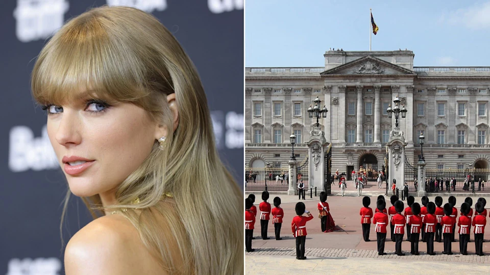 WATCH: Unexpected Taylor Swift surprise at Buckingham Palace ahead of singer's first London show and during the Changing of the Guards, her hit song Shake it Off was performed.