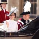 Smiling William shares a chat with uncle Edward during ancient Order of the Garter procession as royals join King and Queen at Windsor Castle - after Kate's Trooping the Color boost to the nation