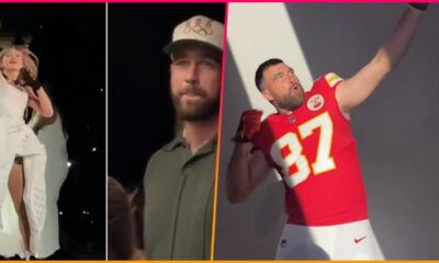 Travis Kelce performs signature move as he dances to Taylor Swift in the crowd at girlfriend's Eras Tour show in London