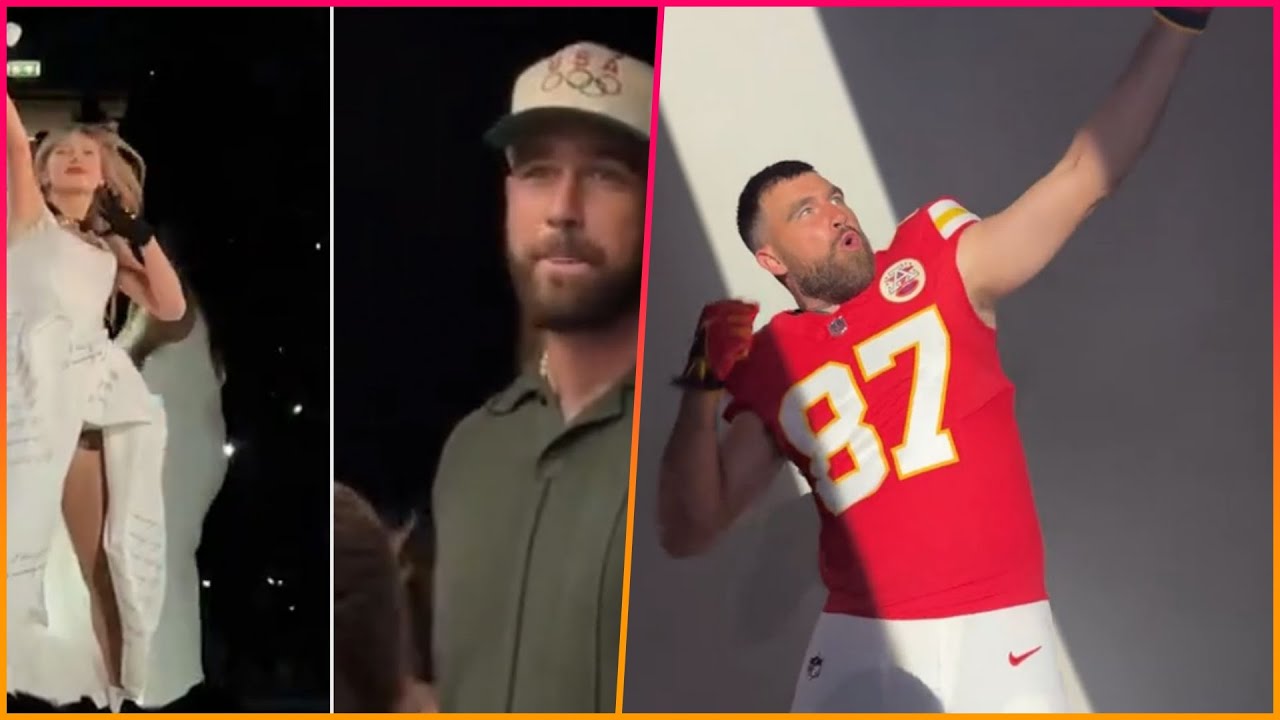 Travis Kelce performs signature move as he dances to Taylor Swift in the crowd at girlfriend's Eras Tour show in London