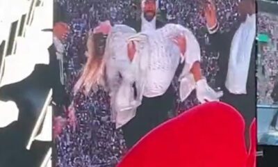 Taylor Swift Shocks Fans by Bringing Travis Kelce Onstage at 3rd Wembley Show: Watch Him Carry Her!