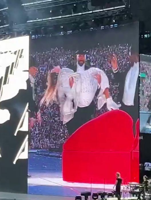 Taylor Swift Shocks Fans by Bringing Travis Kelce Onstage at 3rd Wembley Show: Watch Him Carry Her!