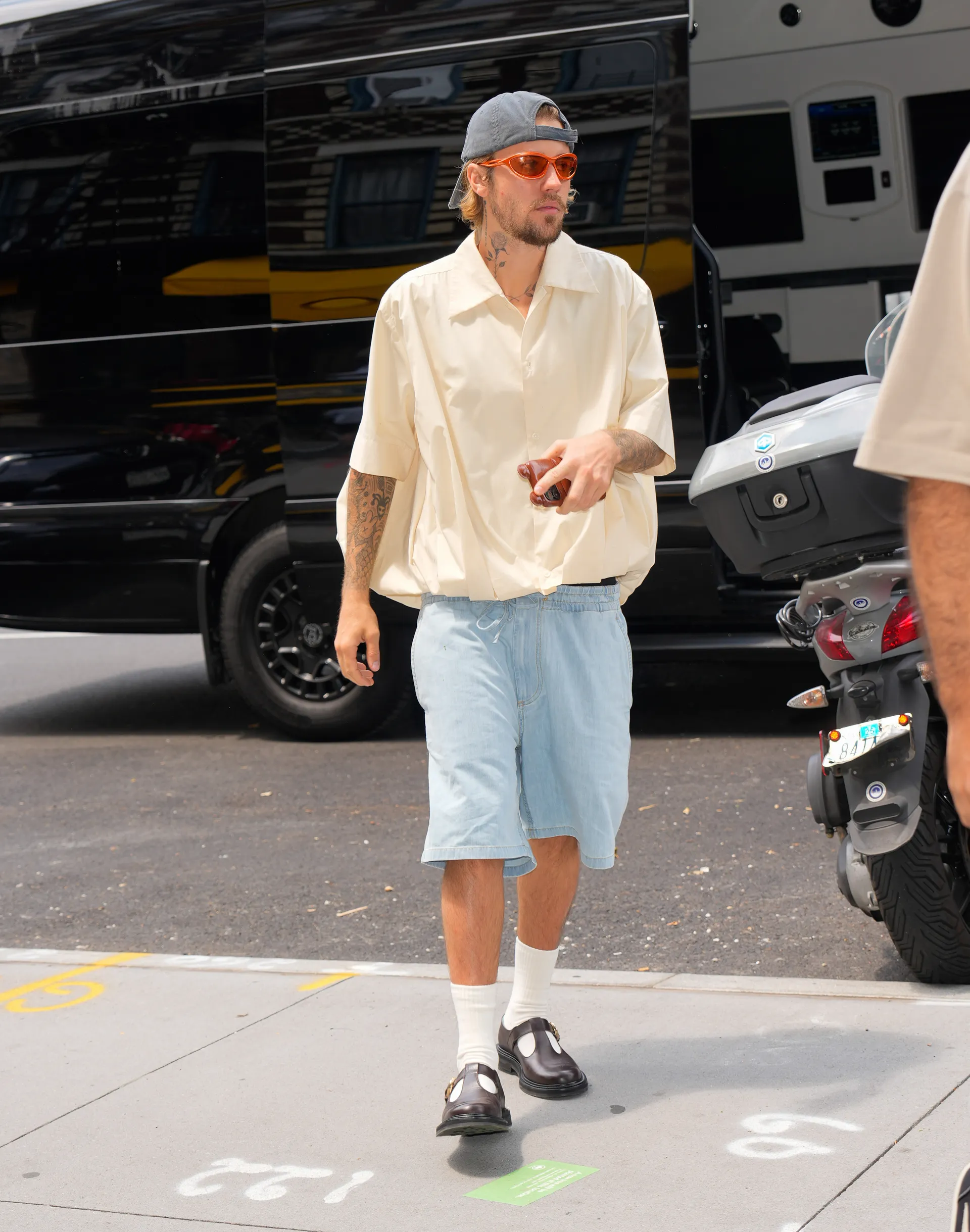 Justin Bieber—and His Artful, Disheveled Style—Is My Summer Mood: Justin Bieber hit the streets of New York City wearing his version of an easy-breezy summer outfit