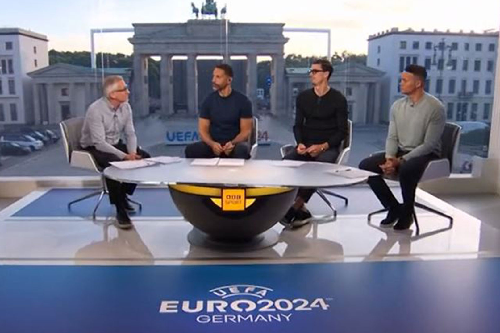 Jermaine Jenas accuses Rio Ferdinand of 'LYING' in awkward exchange between the BBC pundits during live coverage of France's victory against Portugal at Euro 2024