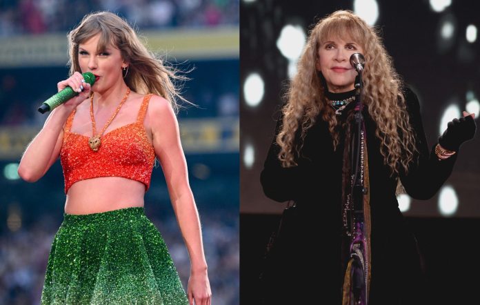 Taylor Swift plays Clara Bow for the first time and dedicates the track to her 'hero' Stevie Nicks as the Fleetwood Mac legend attends Dublin Eras Tour gig